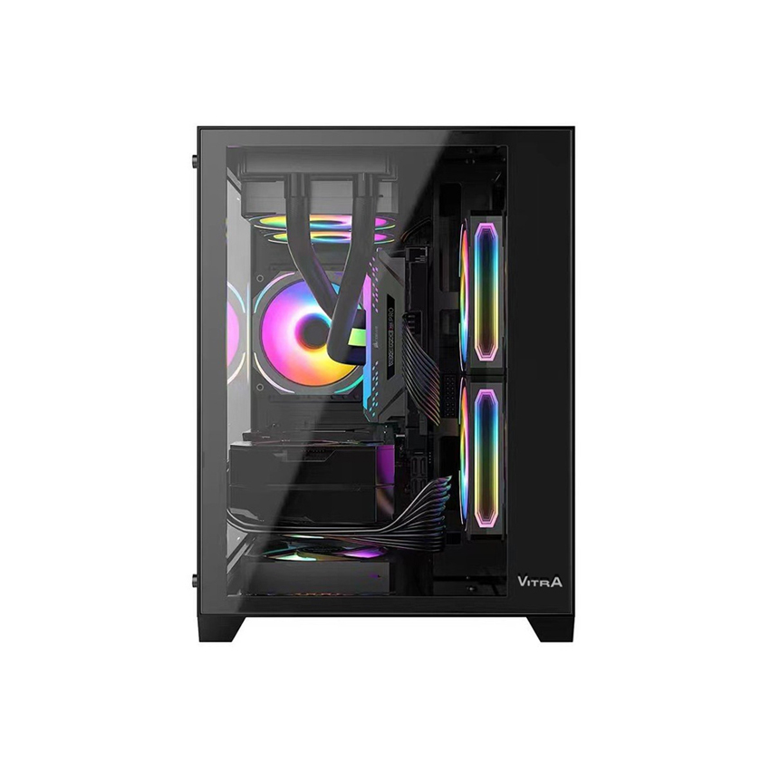 Vỏ Case VITRA CRYSTAL S1 LITE Black MATX Màu đen Rad 240