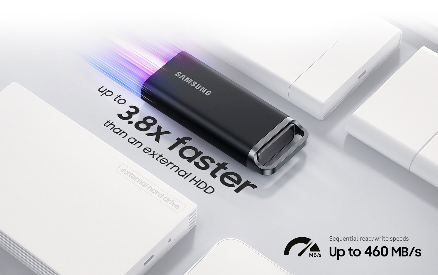 Ổ cứng gắn ngoài SSD Samsung Portable T5 EVO 2TB 2.5 inch USB 3.2 Đen (Đọc 460MB/s - Ghi 460MB/s)-(MU-PH2T0S/WW)
