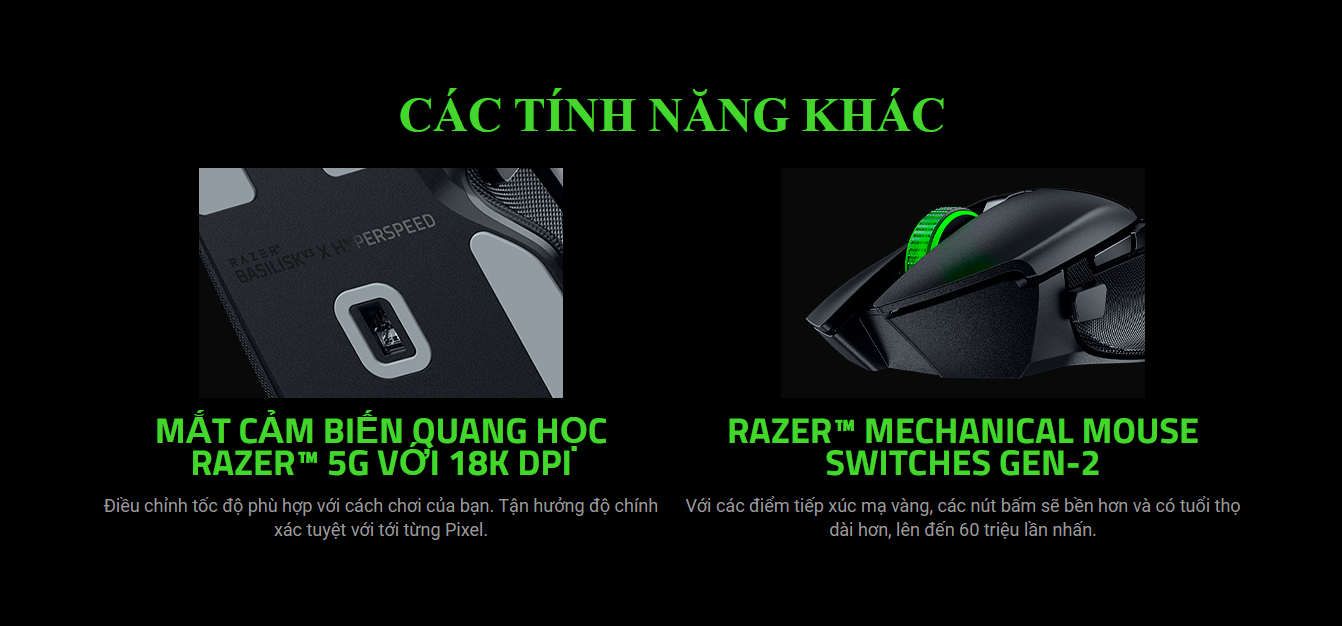 Chuột Gaming không dây Razer Basilisk V3 X HyperSpeed 7