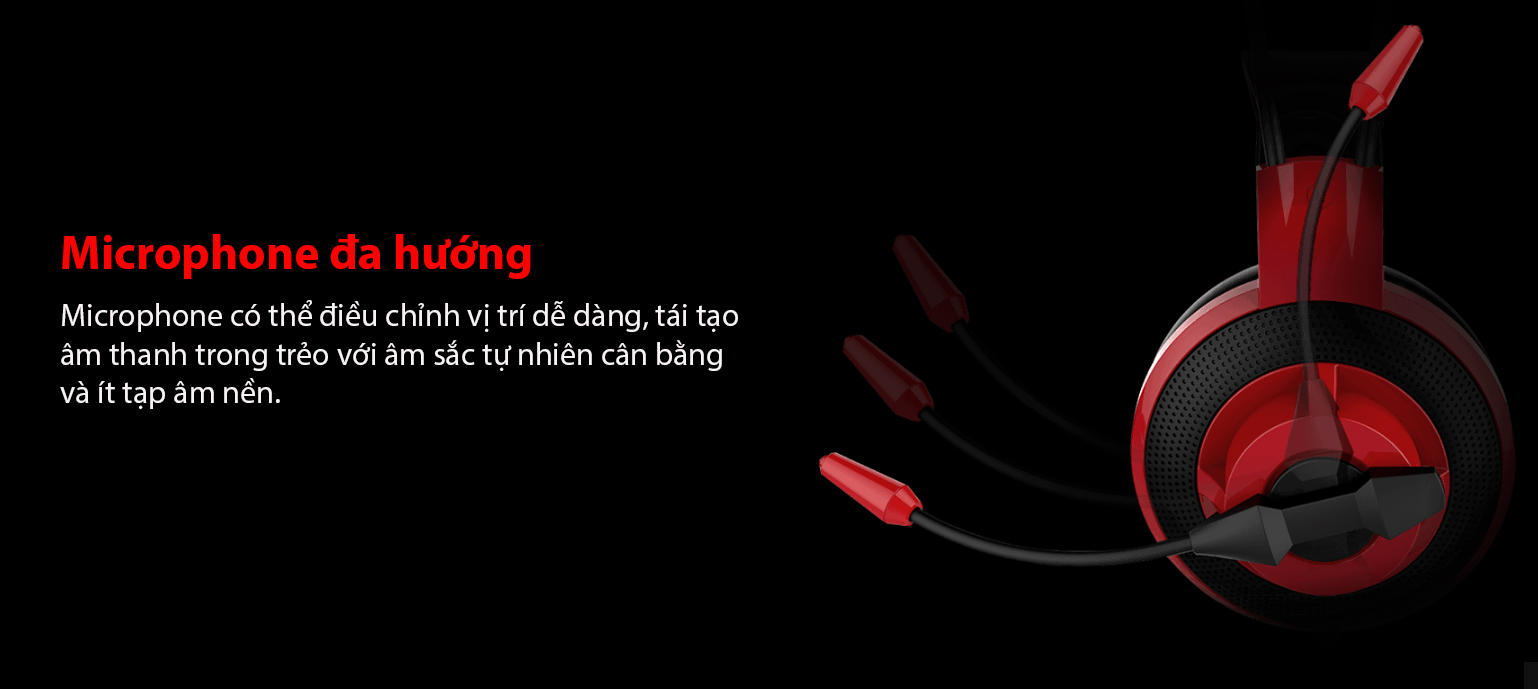 Tai nghe gaming có dây MSI DS501 (màu đỏ đen) 6