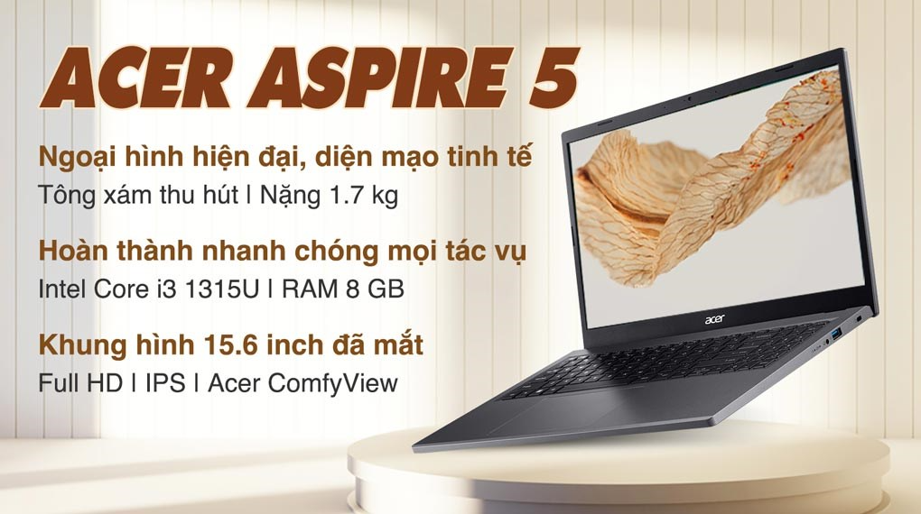 Laptop Acer Aspire 5 A515-58P-35EU (NX.KHJSV.006) (i3 1305U/8GB RAM/512GB SSD/15.6 inch FHD/Win11/Xám)
