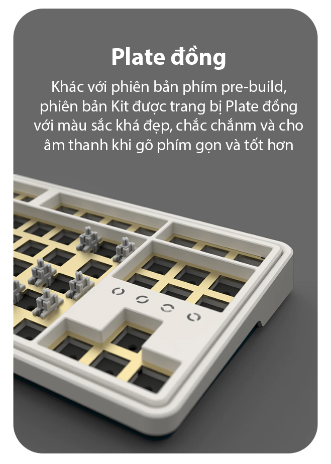 Kit bàn phím cơ FLEsport CMK87 Black (Case, Plate, PCB, LED) 3