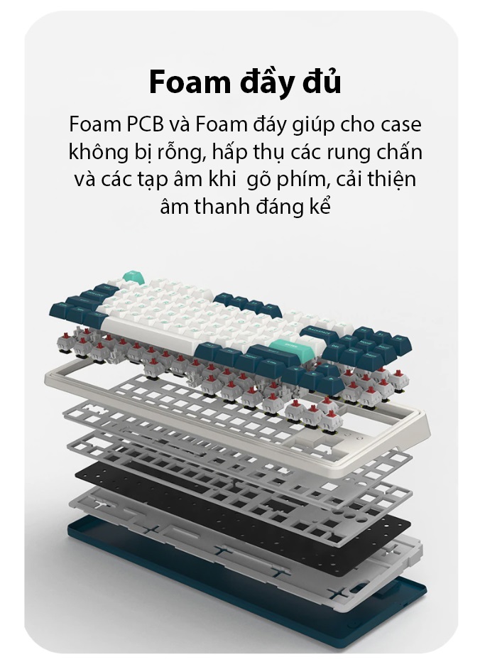 Kit bàn phím cơ FLEsport CMK87 Black (Case, Plate, PCB, LED) 4