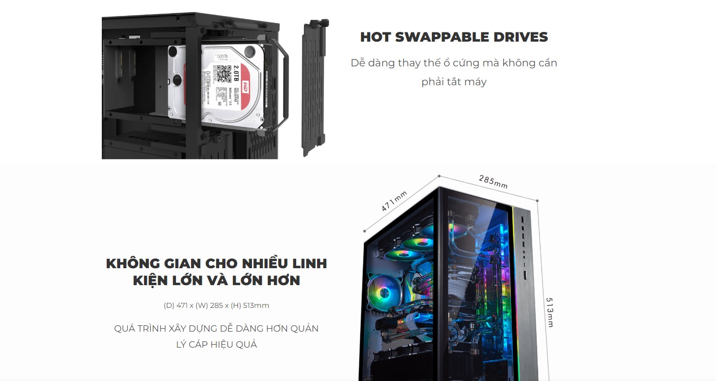 Vỏ Case LIAN-LI O11 Dynamic XL ROG Certified Black ( Model O11DXL-X ) (Full Tower/Màu Đen)