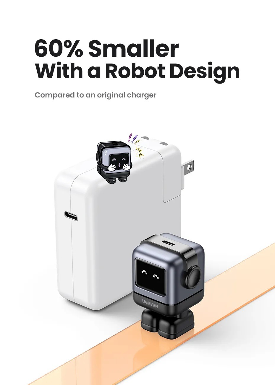 Củ sạc Ugreen GAN Nexode Small Robot 30W CD361 1 cổng USB-C (US) Màu Xanh Lá (35856) 3