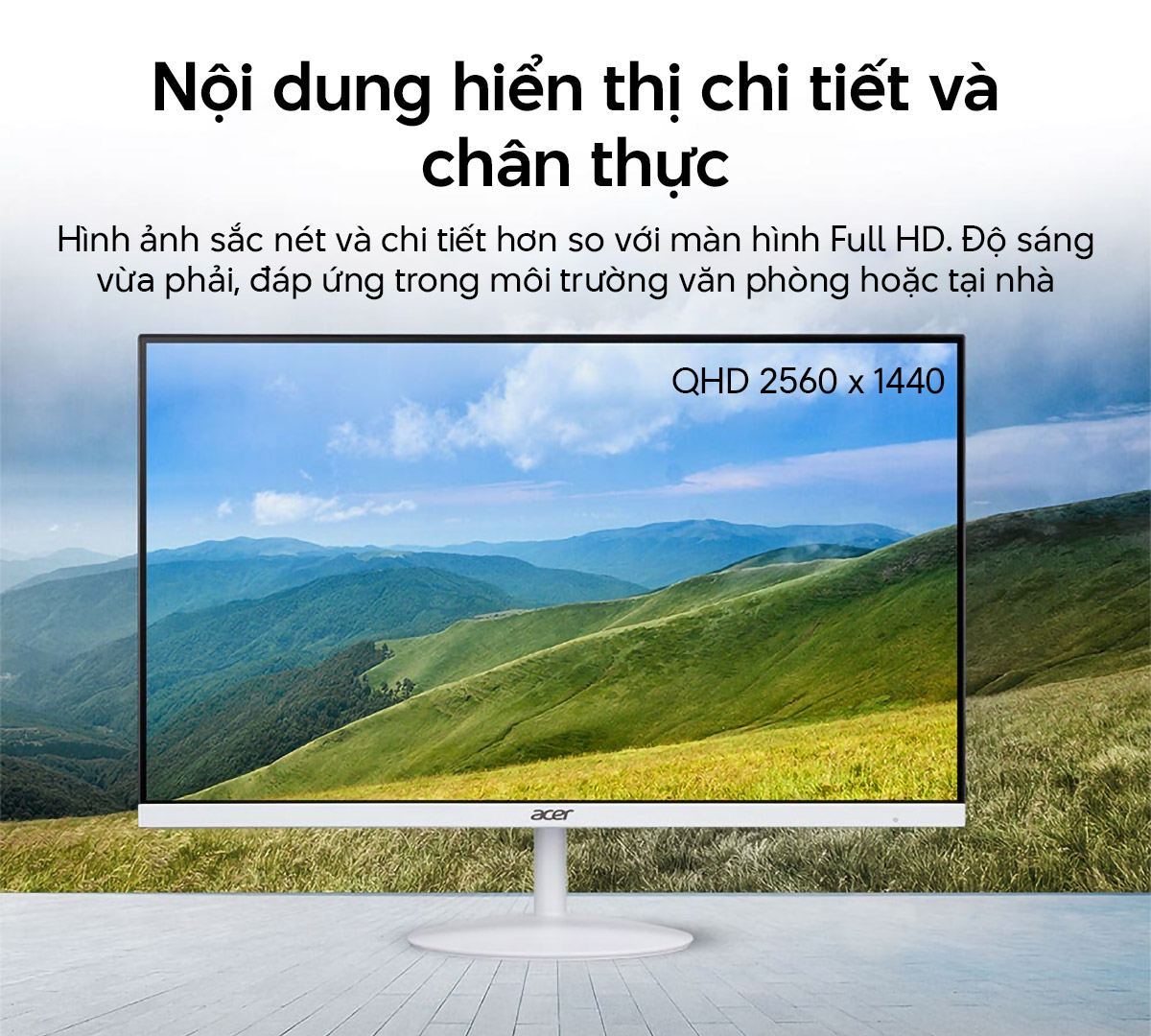 Màn hình Acer SA272U E có hiệu suất hình ảnh sắc nét, sống động