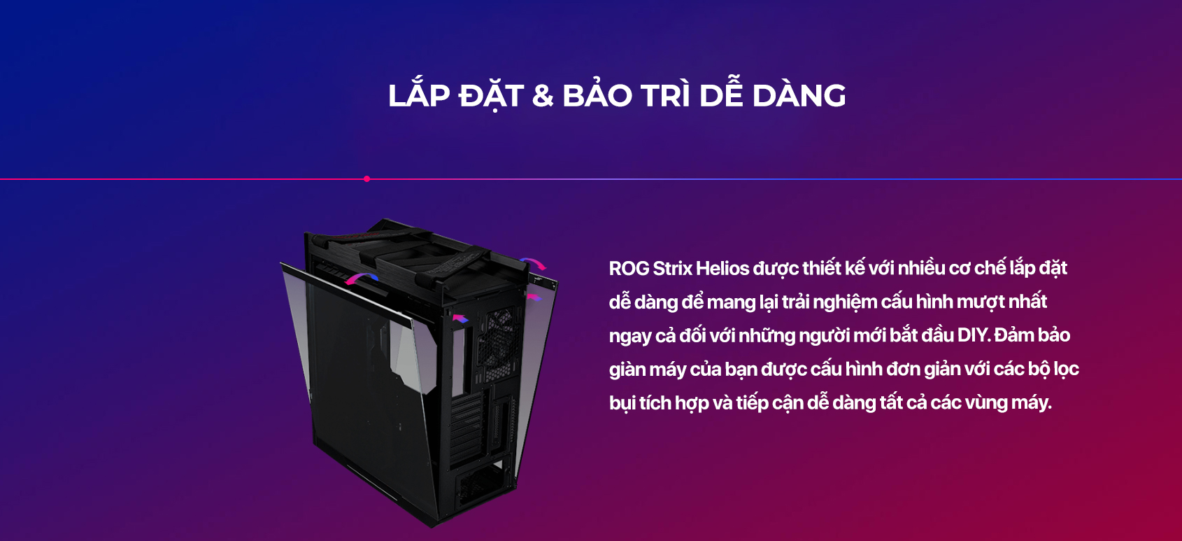 Vỏ Case ROG ASUS Strix Helios GX601 Tempered Glass Gaming 