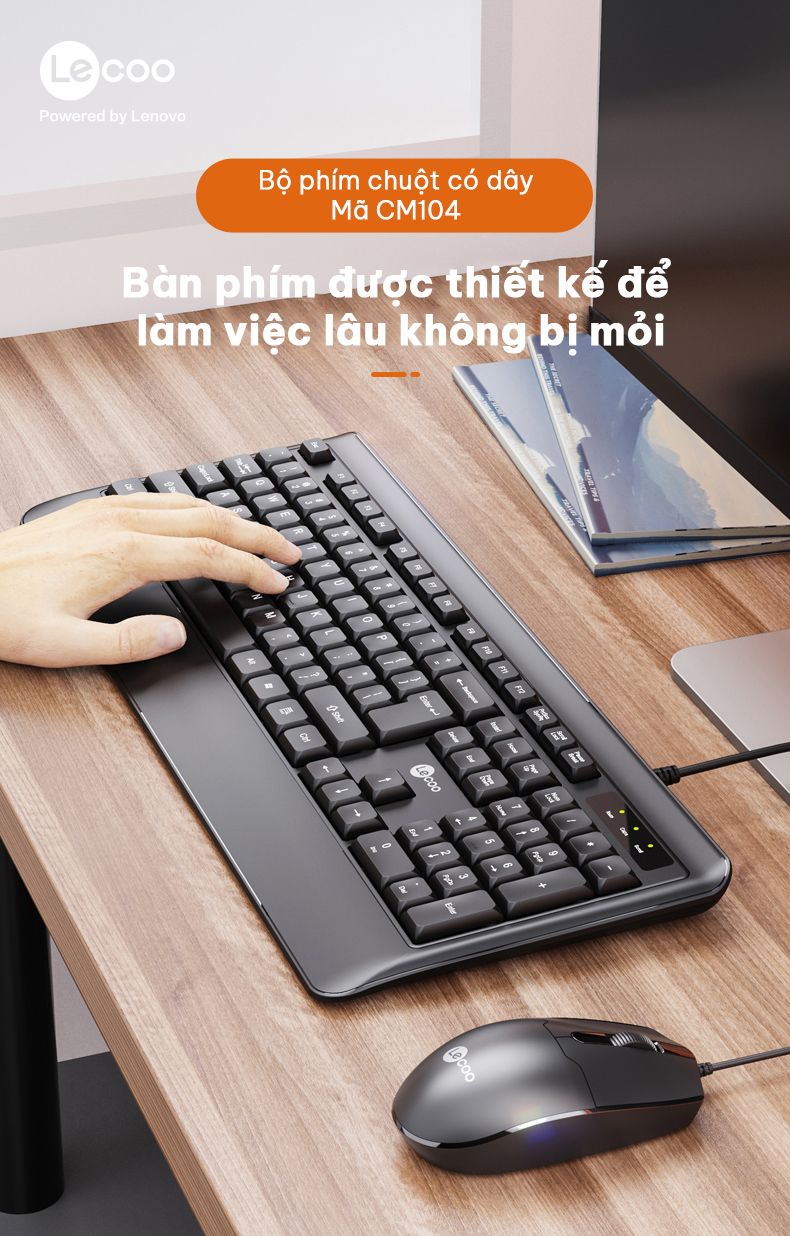 Bộ Bàn phím chuột Lecoo CM104 đen (USB) 3