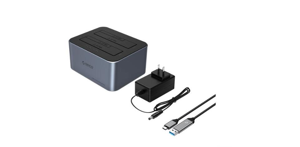 Docking Orico 2 Khe cắm TypeC USB 3.2 Gen1 6626C3-C-V1-EU-GY-BP-HW 2