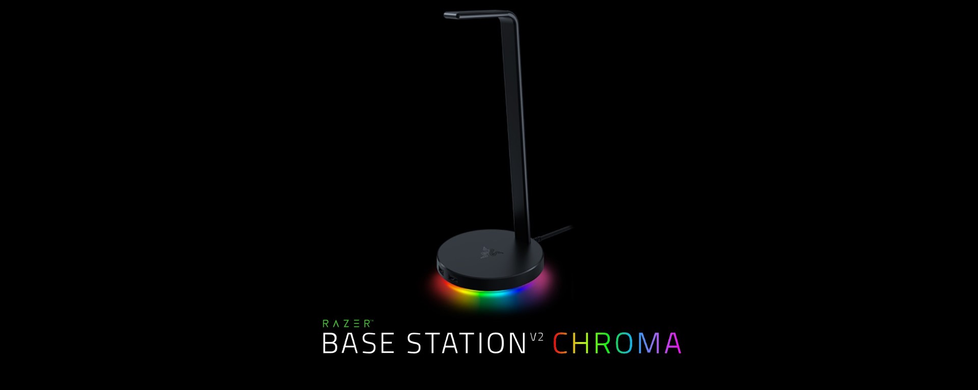 Giá treo tai nghe Razer Base Station V2 Chroma-USB 3.1 Hub-7.1 Surround Sound-Trắng(Mercury)_RC21-01510300-R3M1