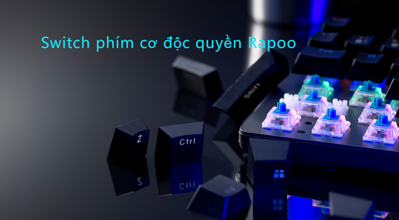 Bàn phím cơ không dây Rapoo V500 PRO-87 TKL Blue Switch (Led Rainbow) 4