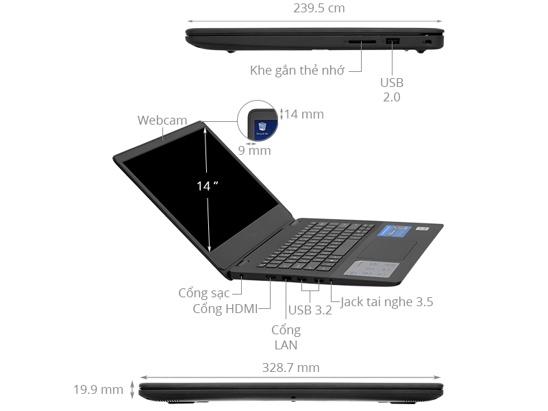 Laptop Dell Vostro 3400 