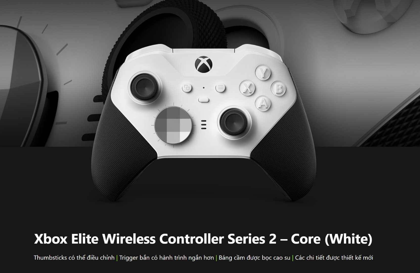 Tay cầm chơi game không dây Microsoft Xbox One Elite Series 2 - Core - Màu Trắng