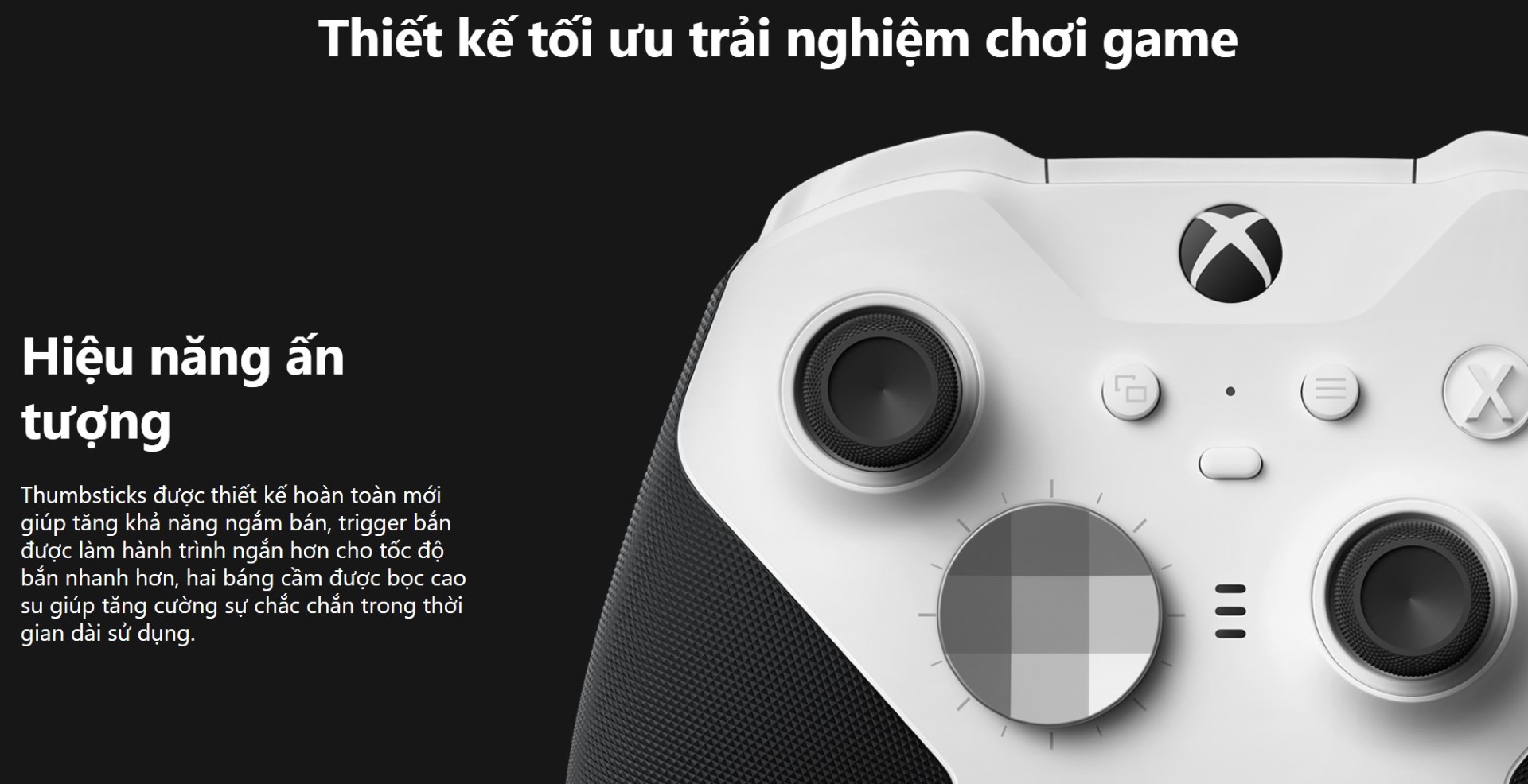 Tay cầm chơi game không dây Microsoft Xbox One Elite Series 2 - Core - Màu Trắng