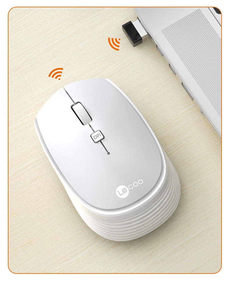 Chuột không dây Lecoo WS202 hồng (USB) 3
