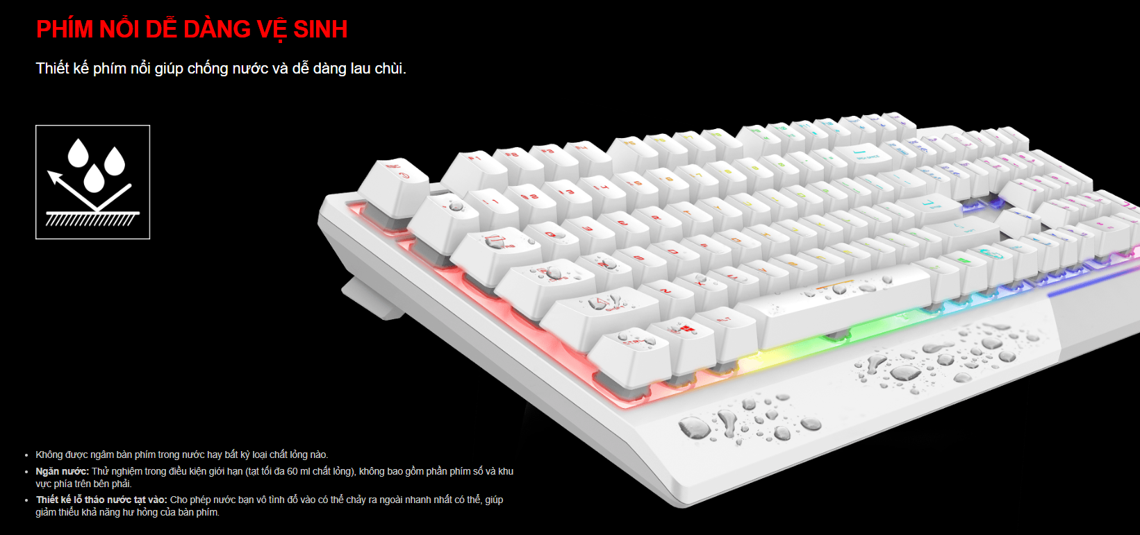 Bộ Bàn phím chuột game MSI Vigor GK30 trắng (USB/RGB/Giả cơ) 5