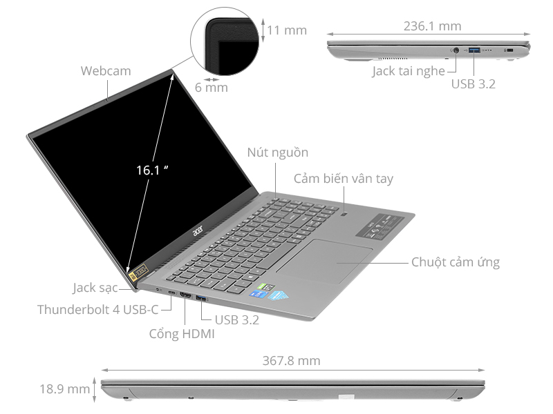 Laptop Acer Swift X SFX16-51G-50GS