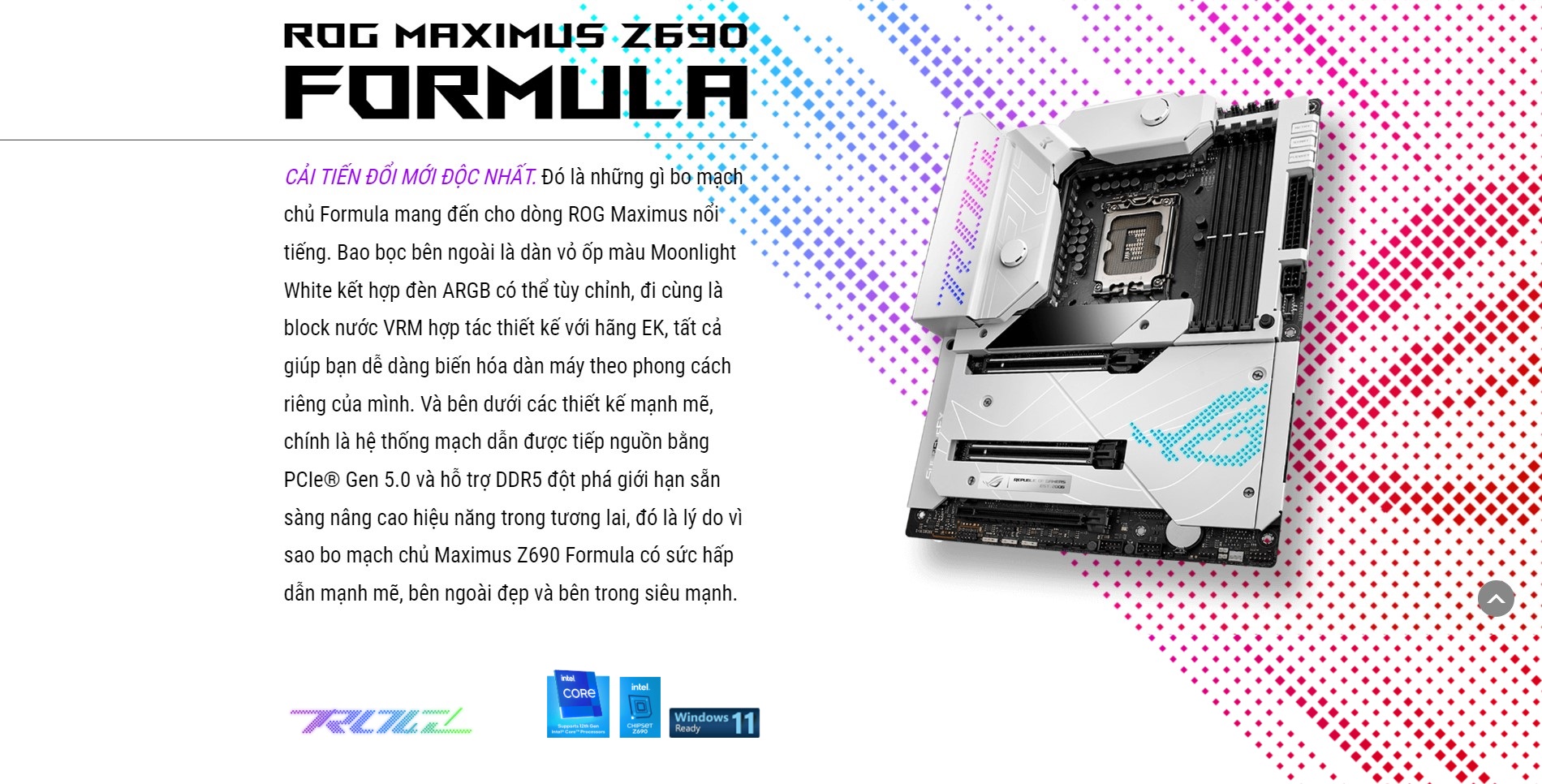 Mainboard ASUS ROG MAXIMUS Z690 FORMULA (Intel Z690, Socket 1700, ATX, 4 khe RAM DDR5)