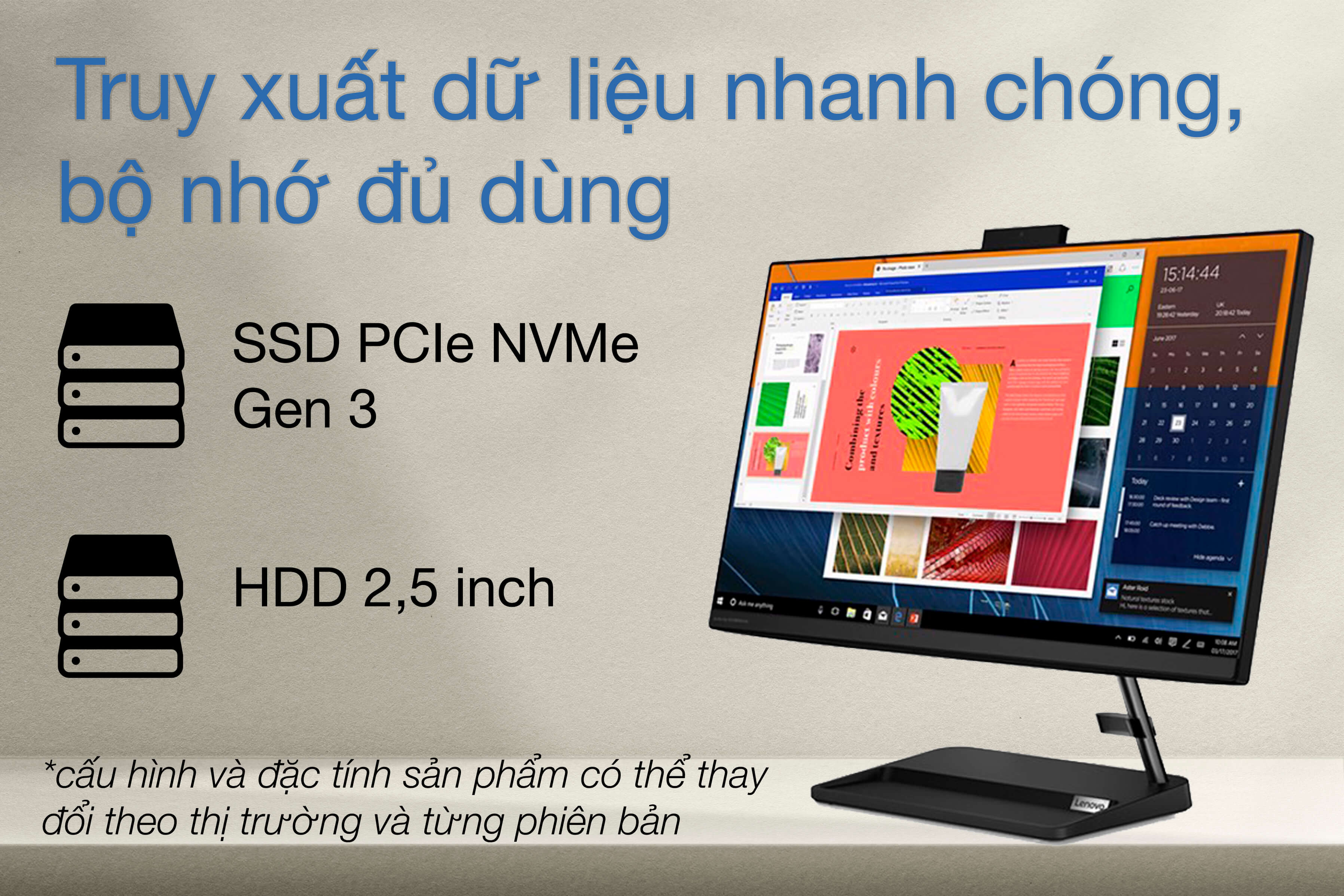 Một giải pháp tiện lợi cho không gian làm việc hay giải trí tại gia, PC Lenovo IdeaCentre All in One sở hữu thiết kế dễ dàng lắp đặt và sử dụng. Hãy cùng xem hình ảnh để tìm hiểu thêm về sản phẩm này.