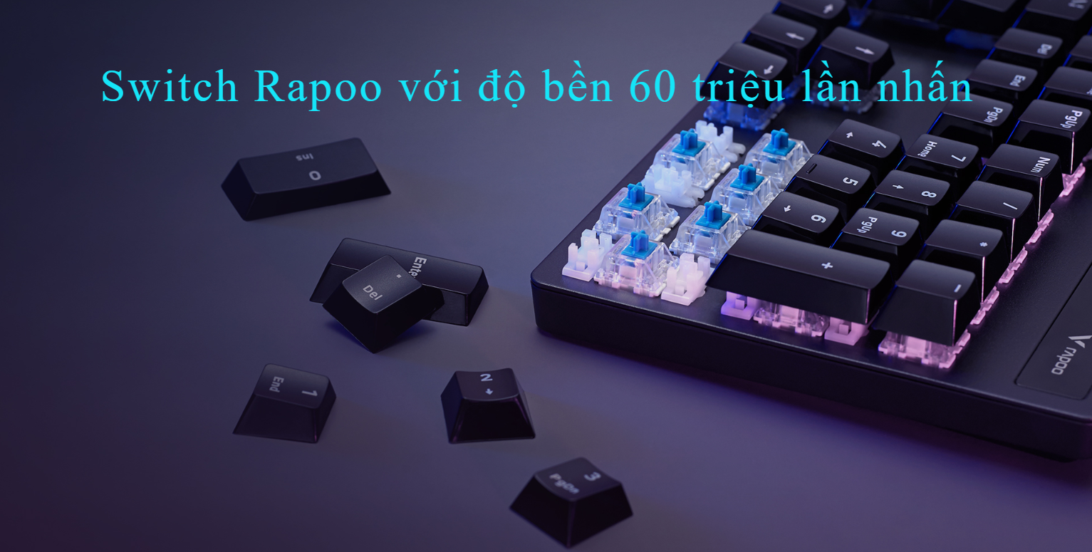 Bàn phím game không dây Rapoo V500 Pro Blue sw (USB) 4