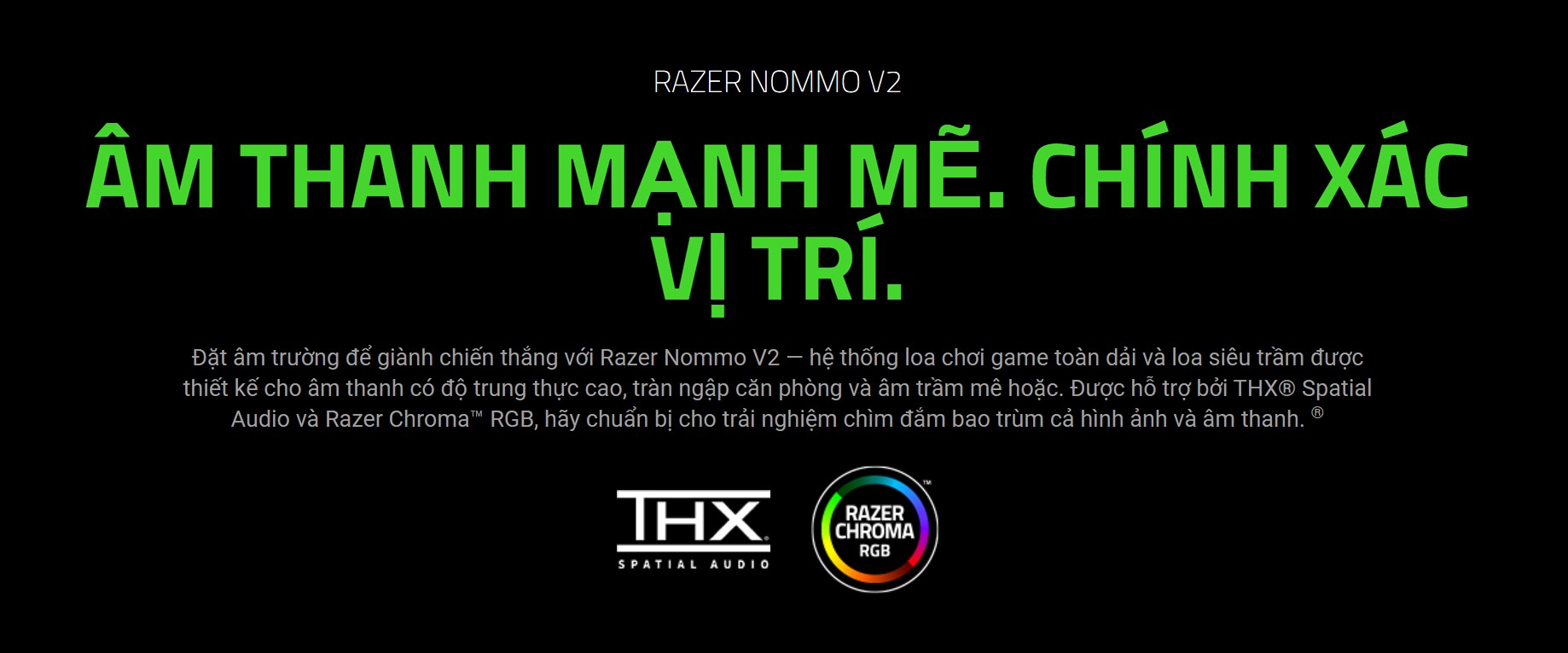 Loa Razer Nommo V2 - 2.1 - Màu đen