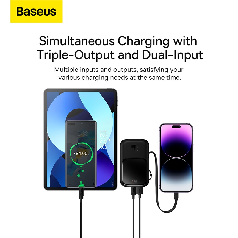 Pin sạc dự phòng Baseus Qpow Pro Digital Display Fast Charge 20.000mAh 20W iP Edition - Màu đen 3