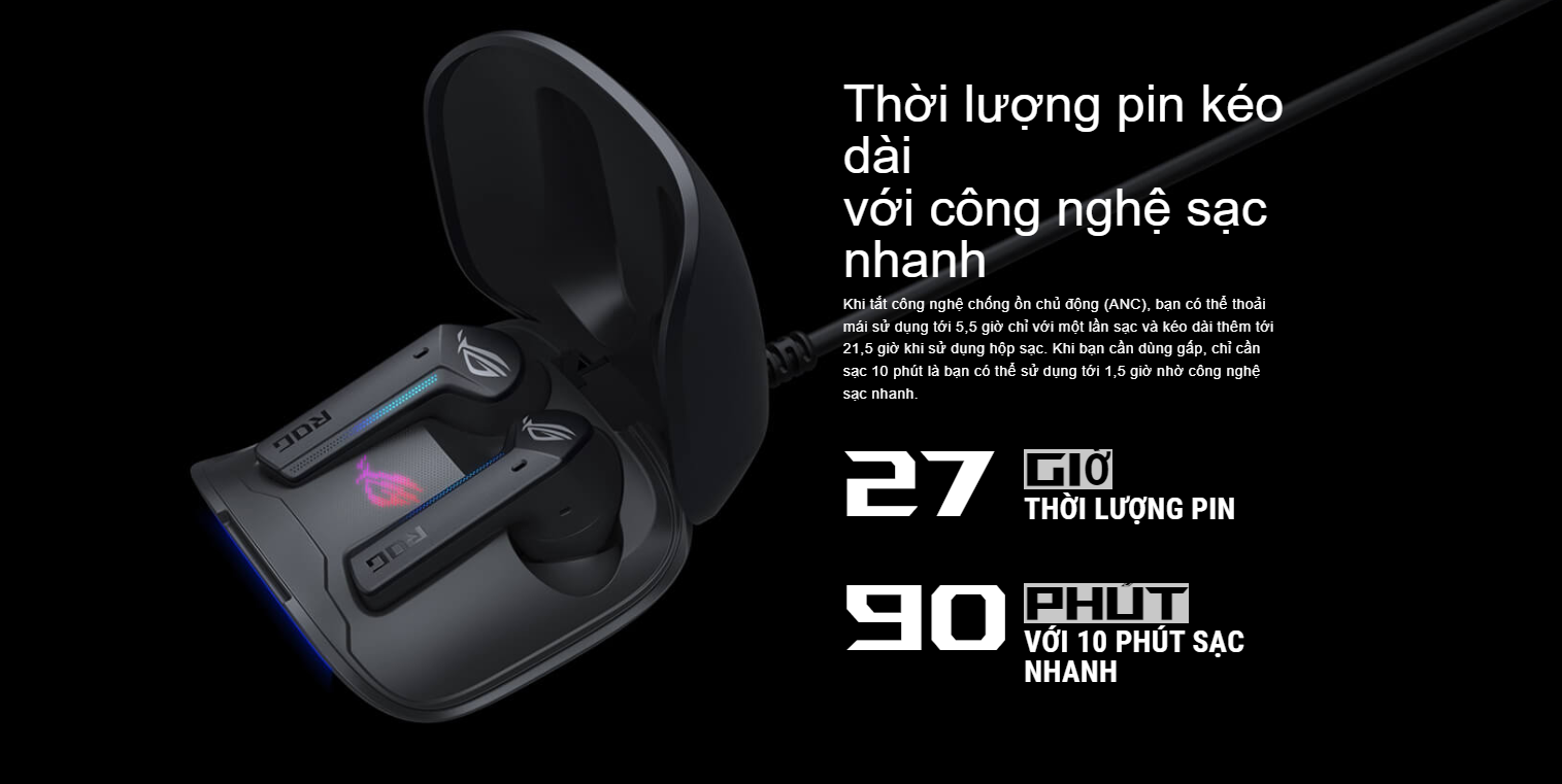Tai nghe Asus ROG Cetra True Wireless 90YH03G1-B5UA00 6