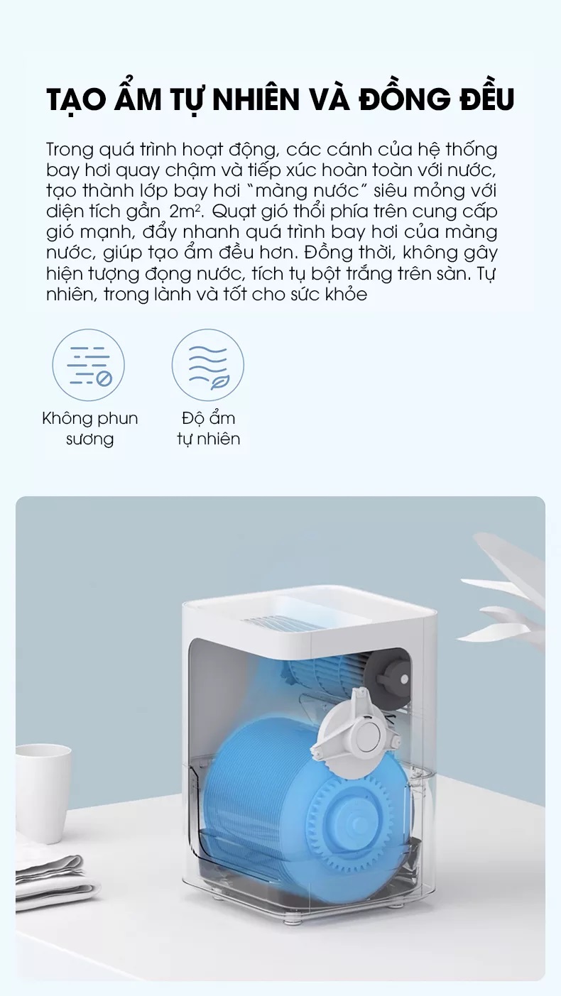 Máy tạo ẩm bay hơi tự nhiên Smartmi Evaporative Humidifier Gen 2 - Bản quốc tế - Màu trắng 