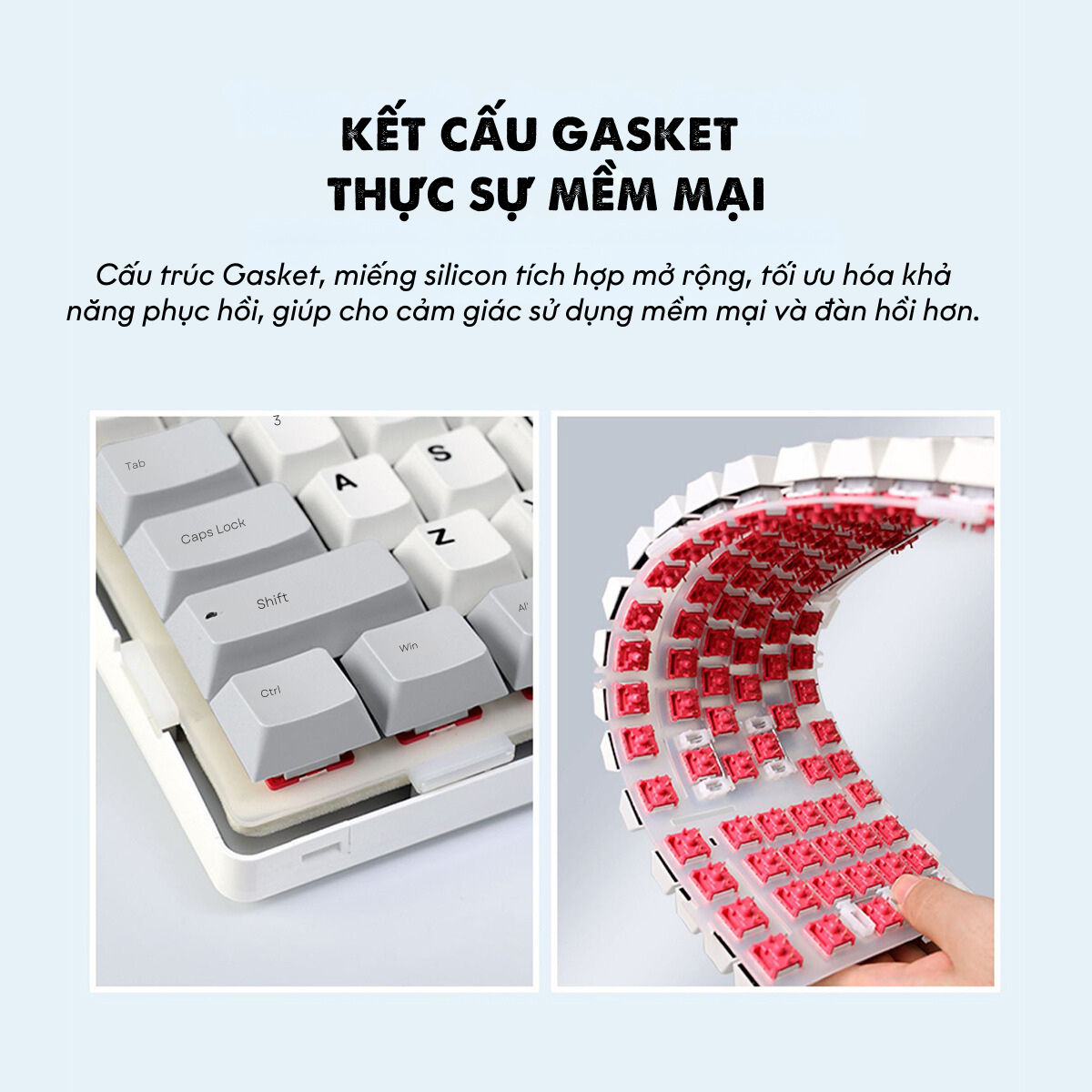 Bàn phím cơ AULA F99 3 mode (Xanh dương/Trắng/Tím) 3