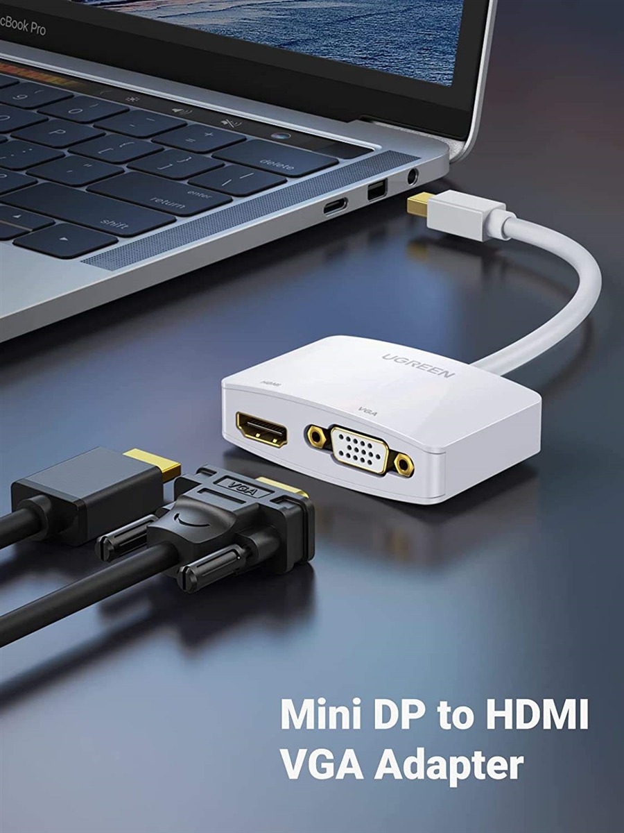 Cáp chuyển đổi Mini Displayport to HDMI và VGA cao cấp chính hãng Ugreen 10427