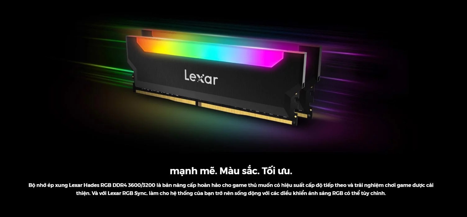 Ram Destop Lexar RGB (LD4BU008G-R3200GDLH) 16GB (2x8GB) DDR4 3200Mhz