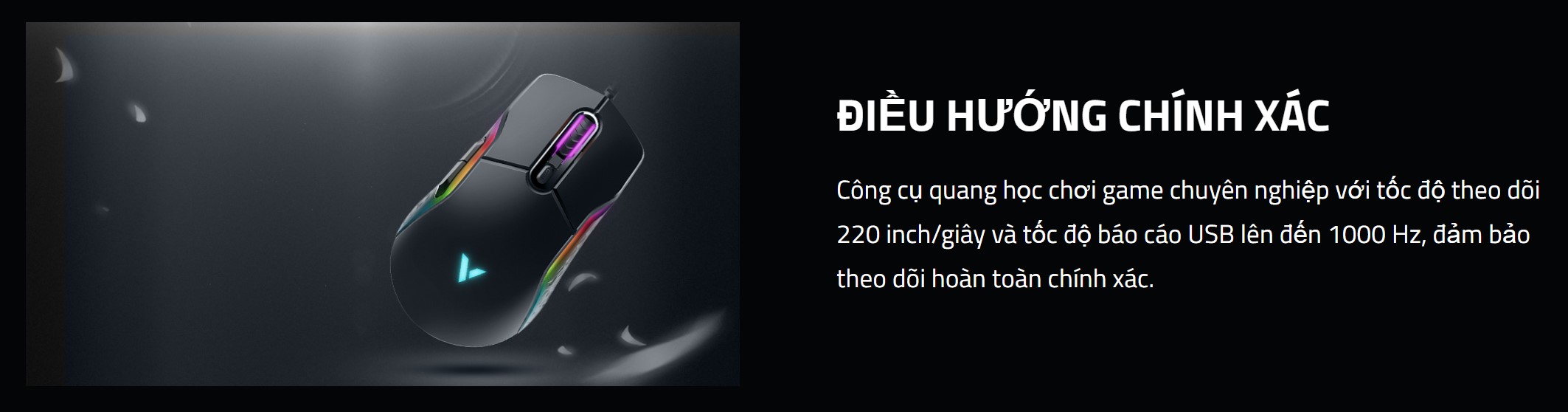 Chuột Gaming có dây Rapoo VT200 màu đen Led RGB