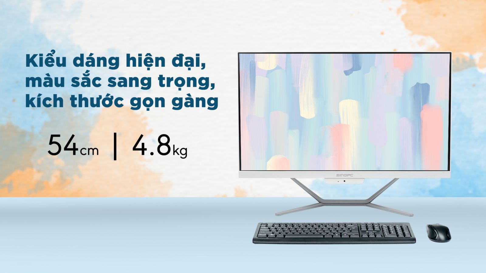 Hãy khám phá All in One Máy tính tuyệt đẹp và tiện ích! M24Ki3182-W của SingPC đáp ứng tất cả nhu cầu của bạn với màn hình cảm ứng HD rộng lớn 24 inch, bộ vi xử lý mạnh mẽ, hỗ trợ nâng cấp dễ dàng và thiết kế gọn gàng, tiết kiệm không gian.
