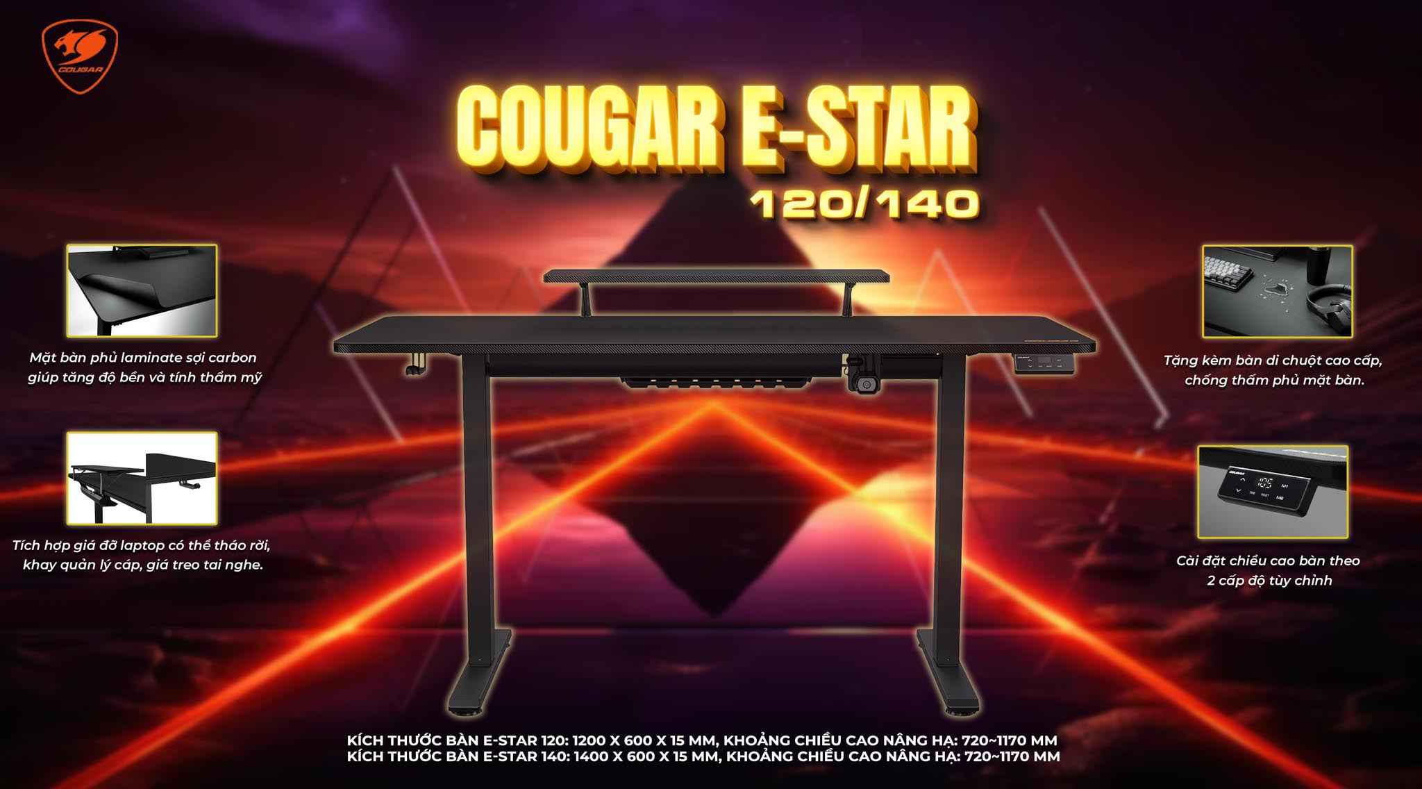 Đánh giá bàn nâng hạ Cougar E-STAR
