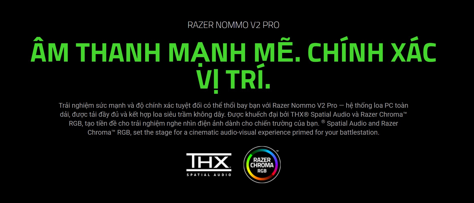 Loa Razer Nommo V2 Pro - 2.1 - Màu đen