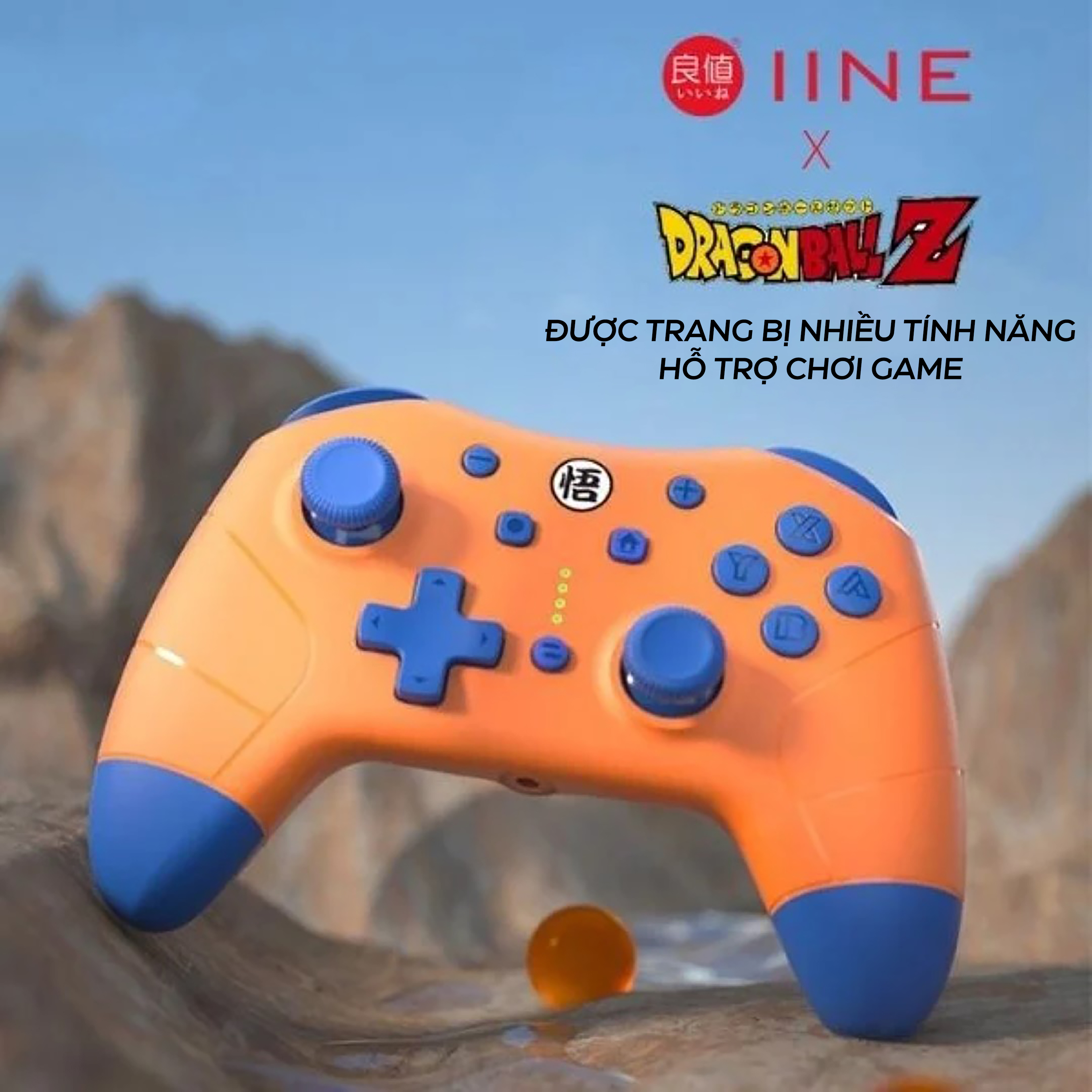 Tay cầm chơi game không dây IINE Pro Controller cho Nintendo Switch/PC, Dragon Ball