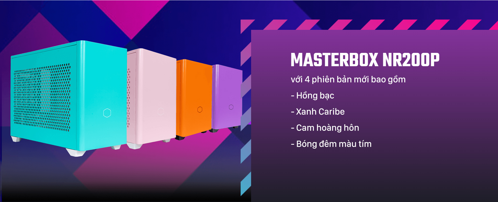 Vỏ case Cooler Master MasterBox NR200P Purple  (Mini ITX Tower/Màu Tím)