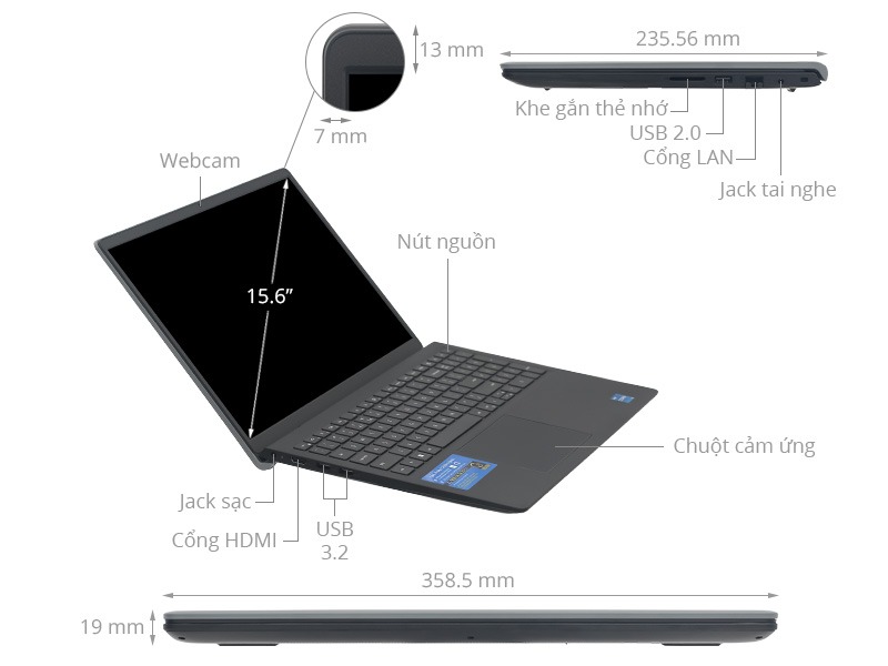 Laptop Dell Vostro 3520 Ảnh 5