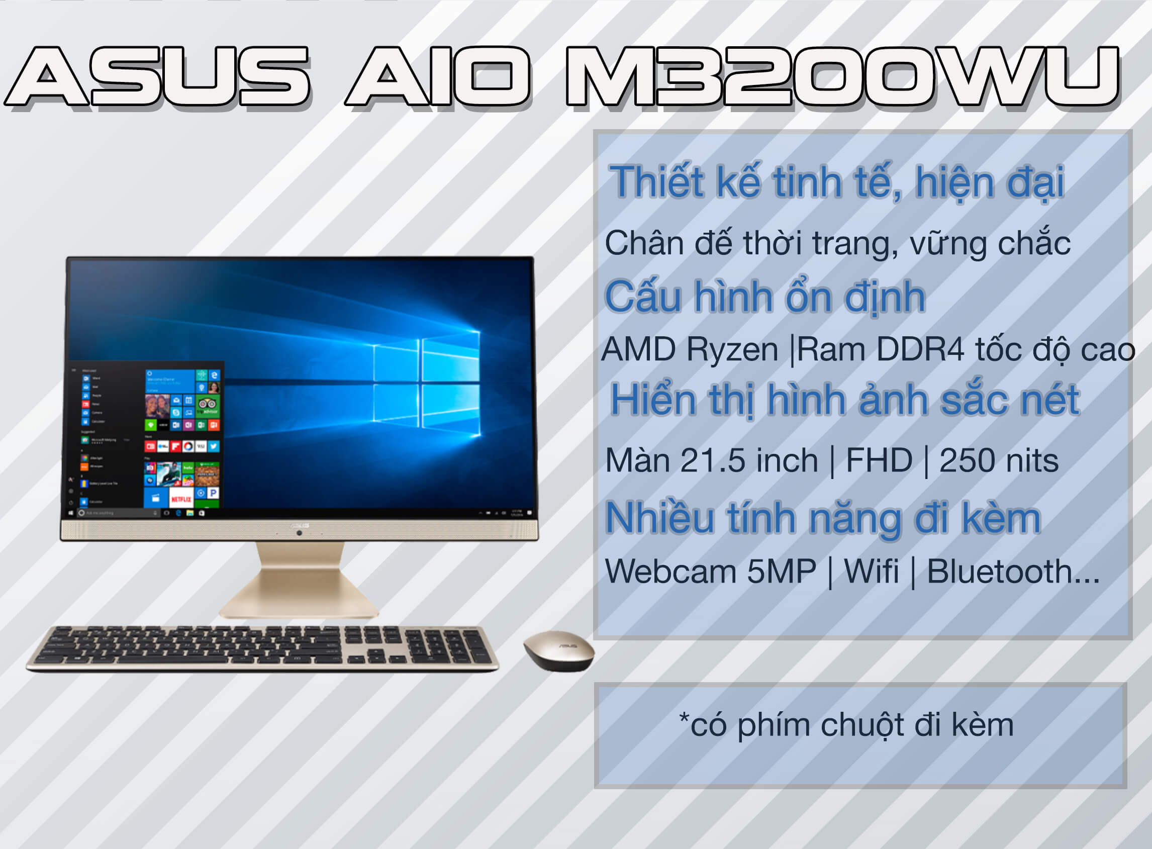 PC Asus All in One M3200WUAK-BA015W 1
