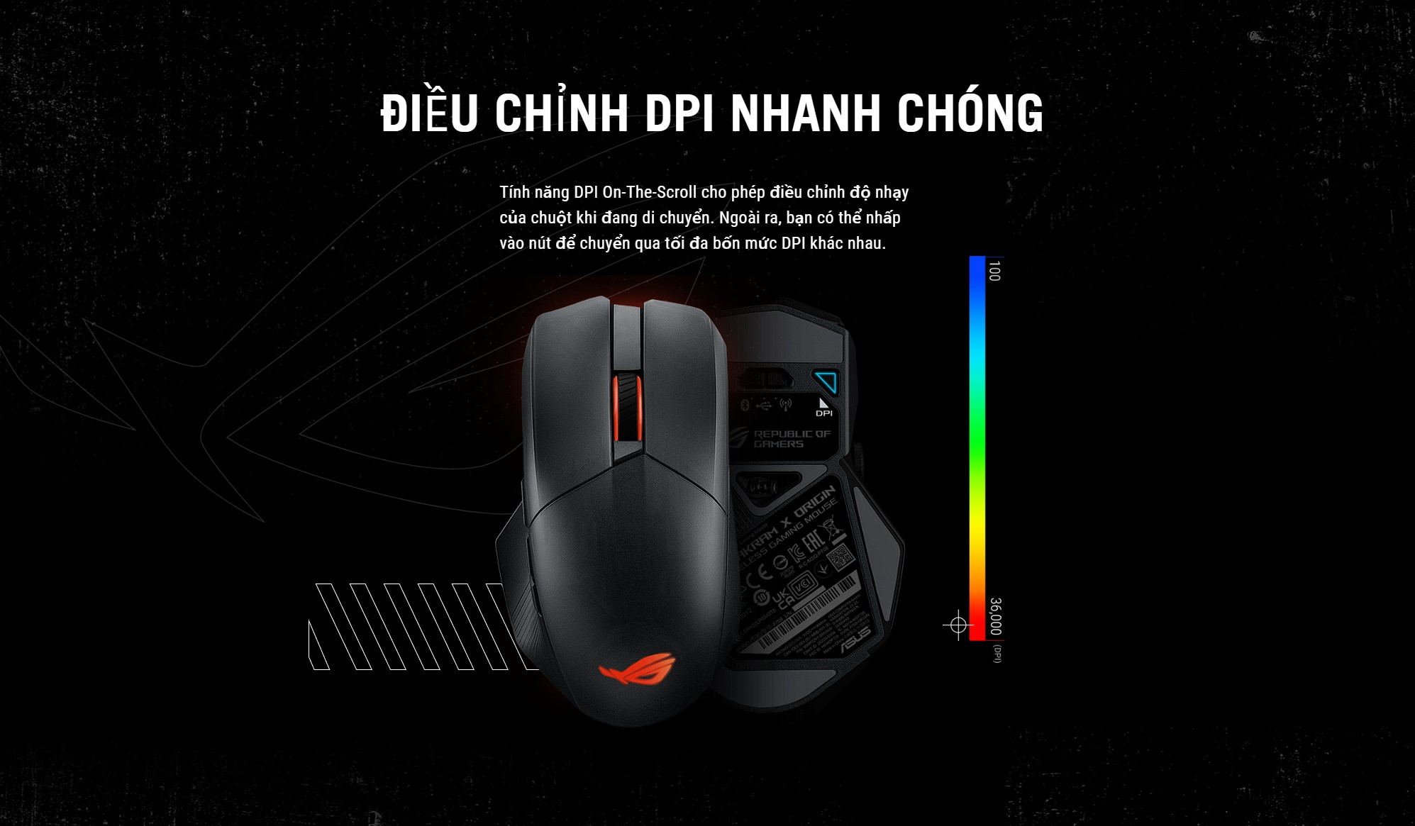 Chuột Gaming không dây ASUS ROG Chakram X Origin (RGB Wireless + Bluetooth + USB) - 90MP02N1-BMUA00