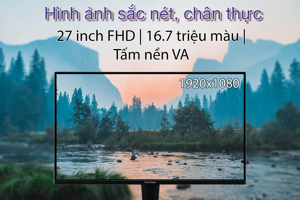 Màn hình Viewsonic VA2715-H (27inch/FHD/VA/75Hz/5ms/250nits/HDMI+VGA)