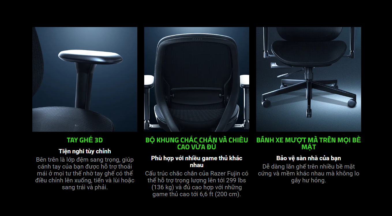Ghế game RAZER FUJIN - Mesh Gaming Chair 5