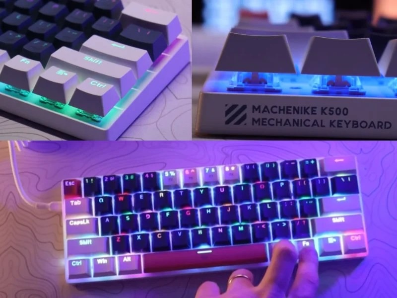 Bàn Phím Cơ có dây Machenike K500-B61 Gray White Brown switch Led RGB 2