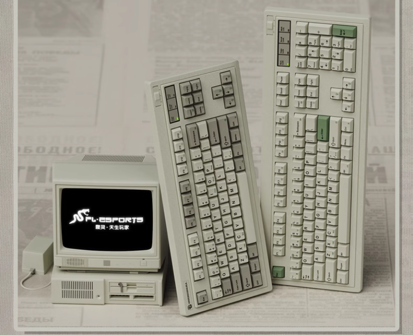 Bàn phím cơ FL-Esports OG87 Classical White 3 mode Kailh Ice Silver switch Led RGB 1