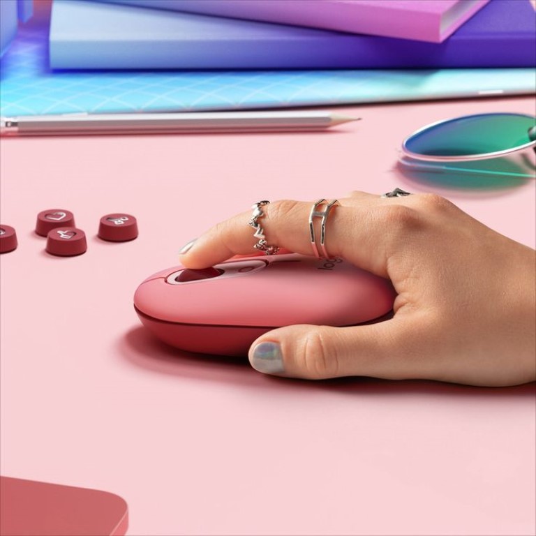 Chuột không dây Logitech Pop Emoji HeartBreaker Rose (USB/Bluetooth/Hồng)