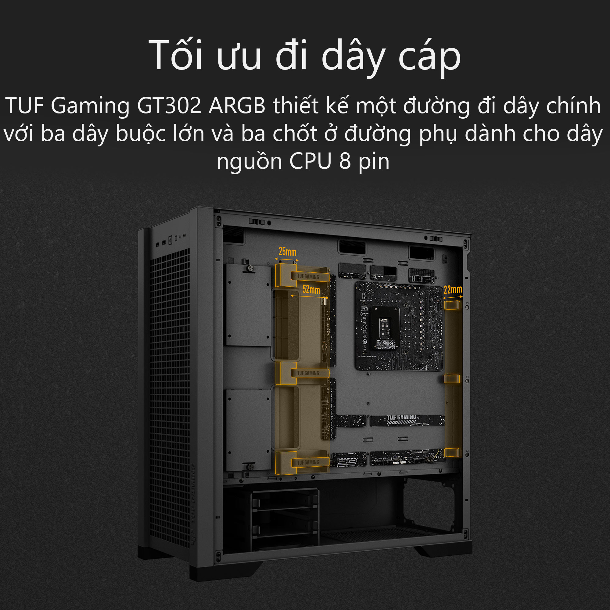 Vỏ Case Asus TUF Gaming GT302 ARGB Black (eATX/Full Tower/ Màu Đen) 