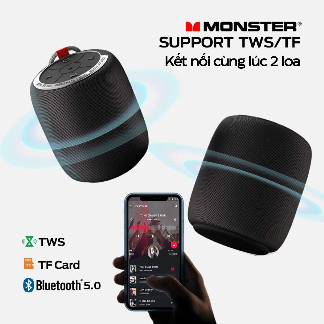 Loa di động Monster S110 Superstar - Màu đen