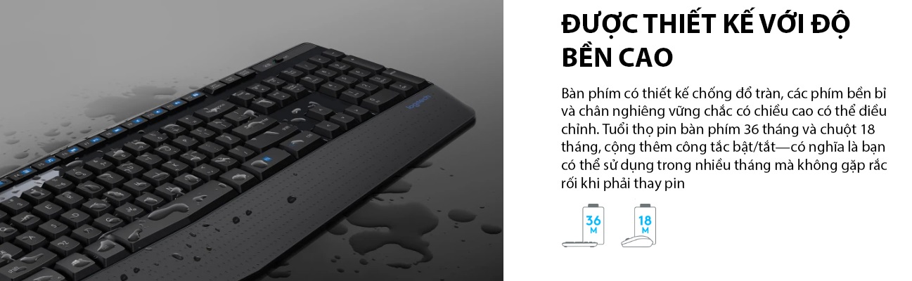 Bộ bàn phím chuột không dây Logitech MK345 (920-012926) 5