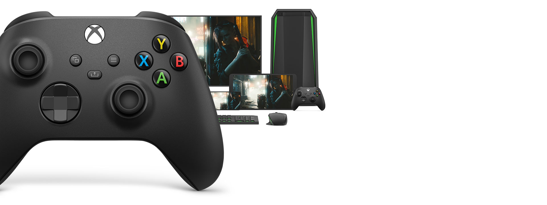 Tay Cầm Chơi Game Xbox Series X Controller - Carbon Black Màu Đen + USB Adapter Không Dây 5