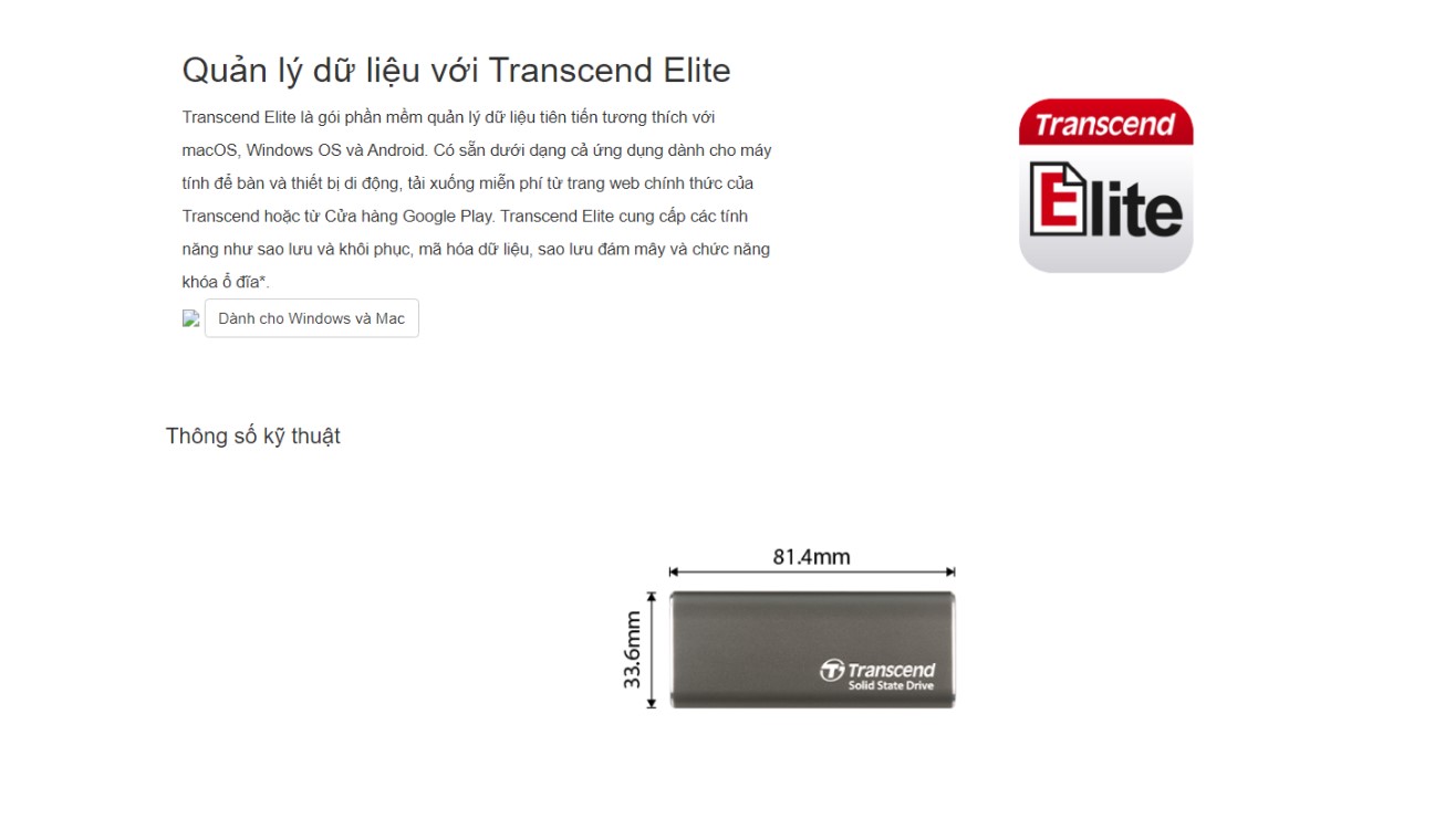 Ổ cứng di động Transcend ESD265C Portable SSD 2TB 